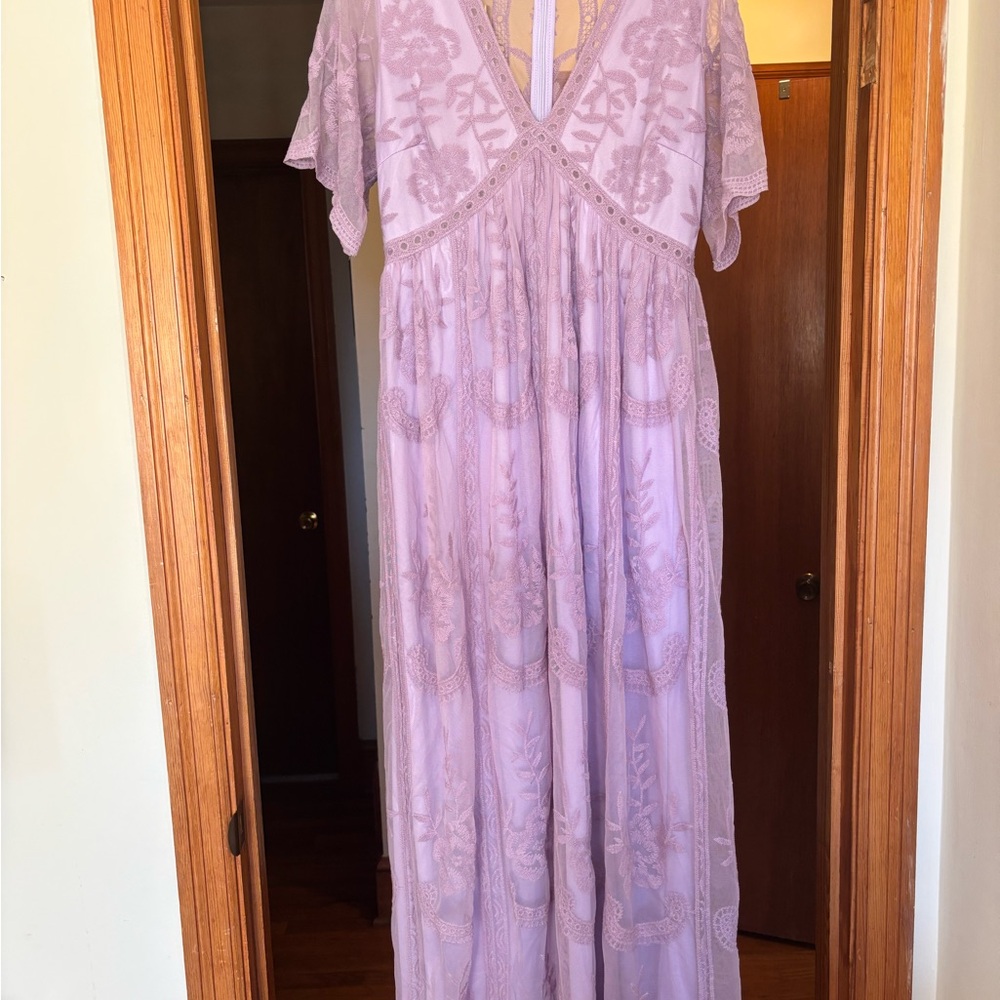 Pinkblush Lavender Lace Maxi Dress